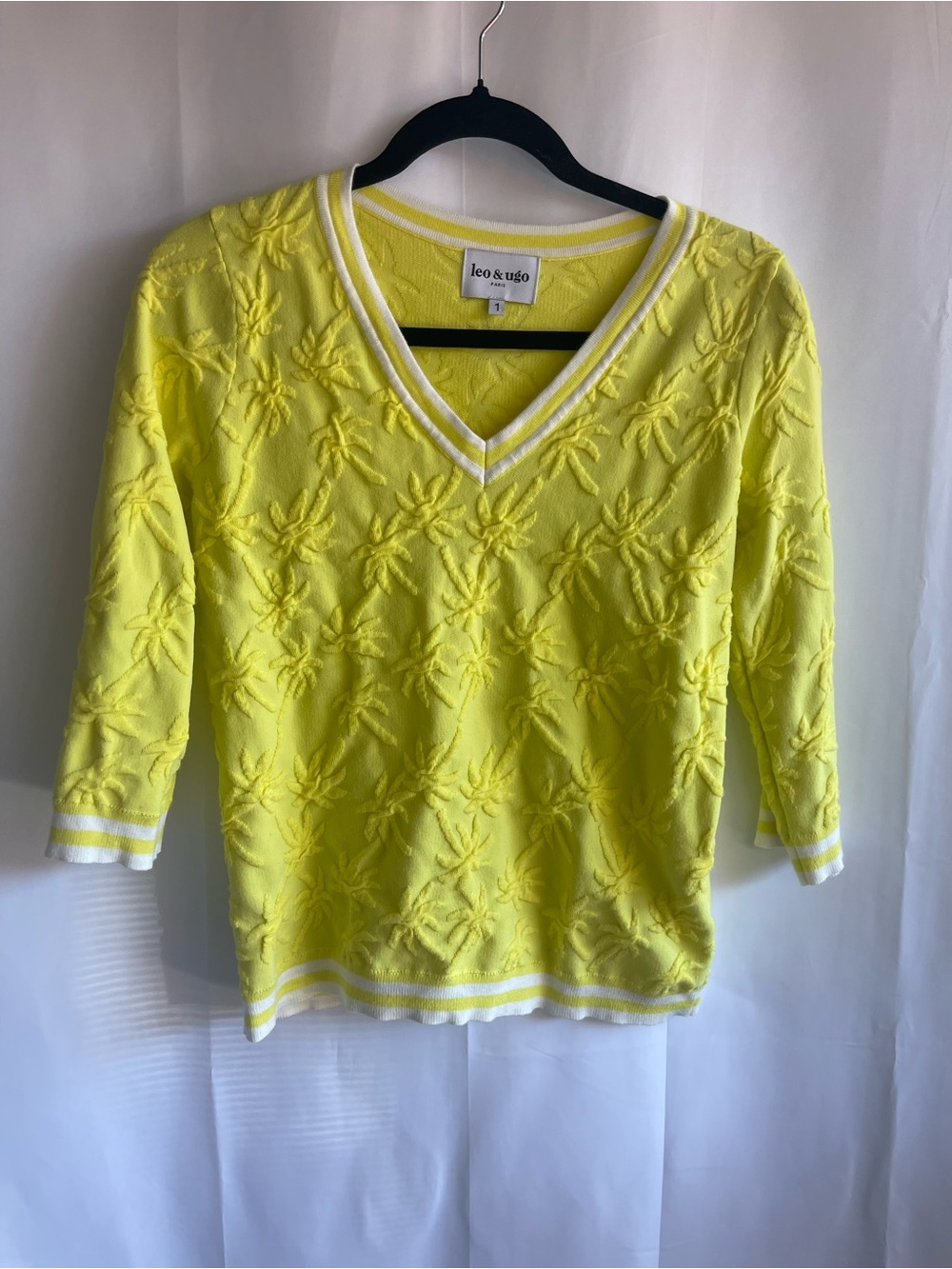 Bright Yellow V-Neck Textured Women's Sweater